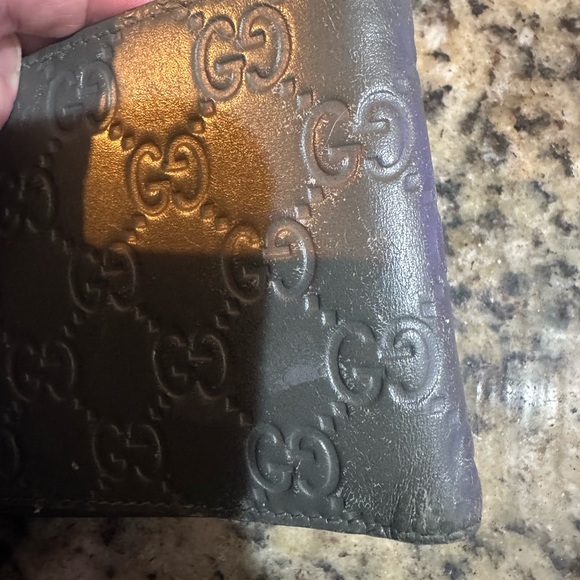 Gucci Embossed Gray Leather Card Holder - Picture 8 of 9